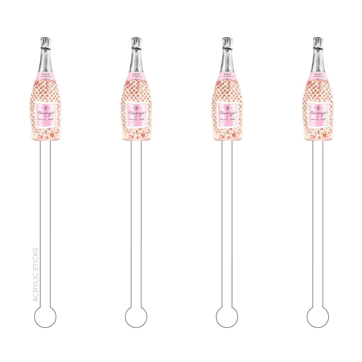 Italian Rose' Acrylic Stir Sticks