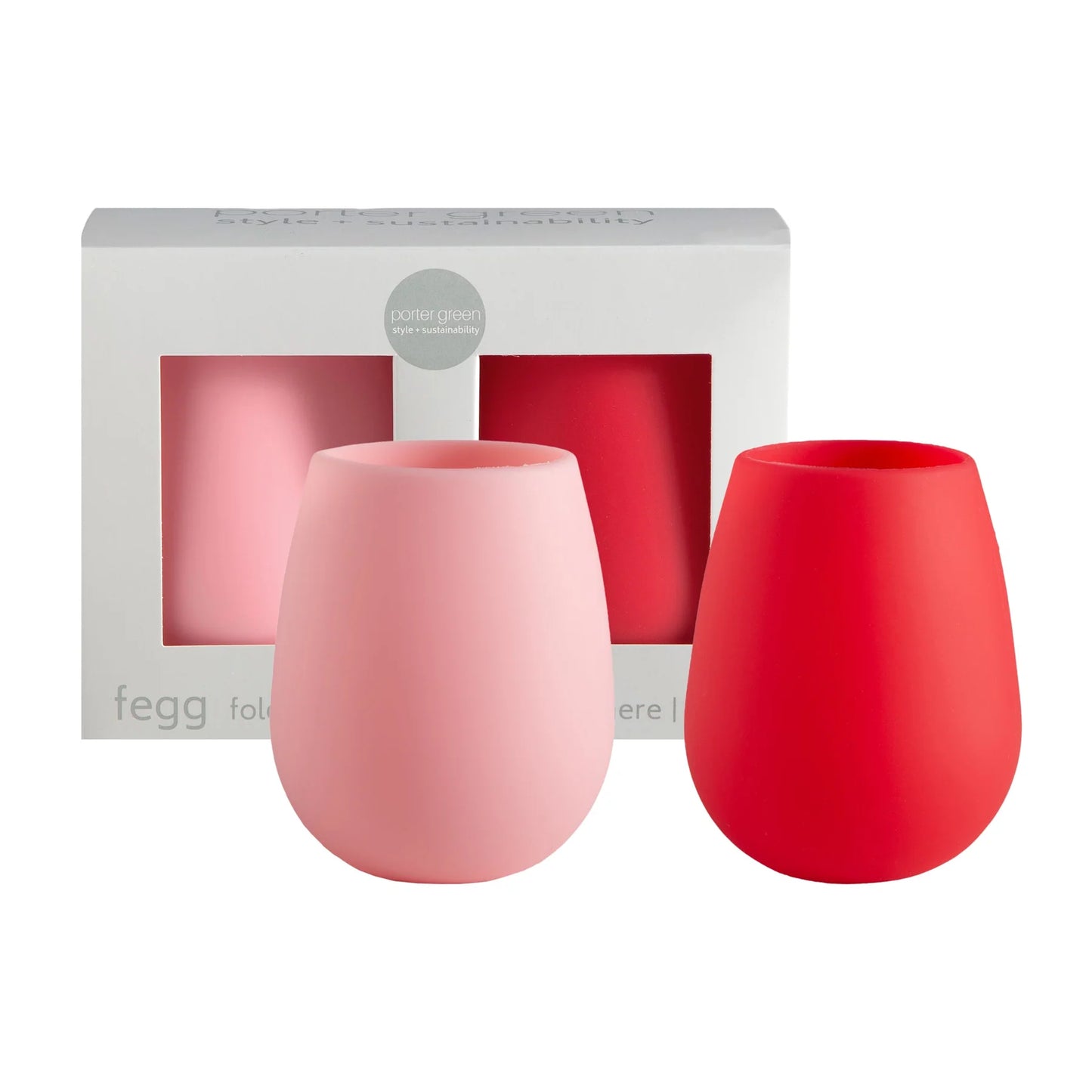 Fegg | Silicone Stemless Wine Glasses - Set of 2