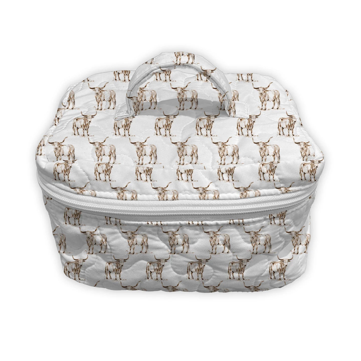 Longhorn Icon Brown Quilted Travel Case