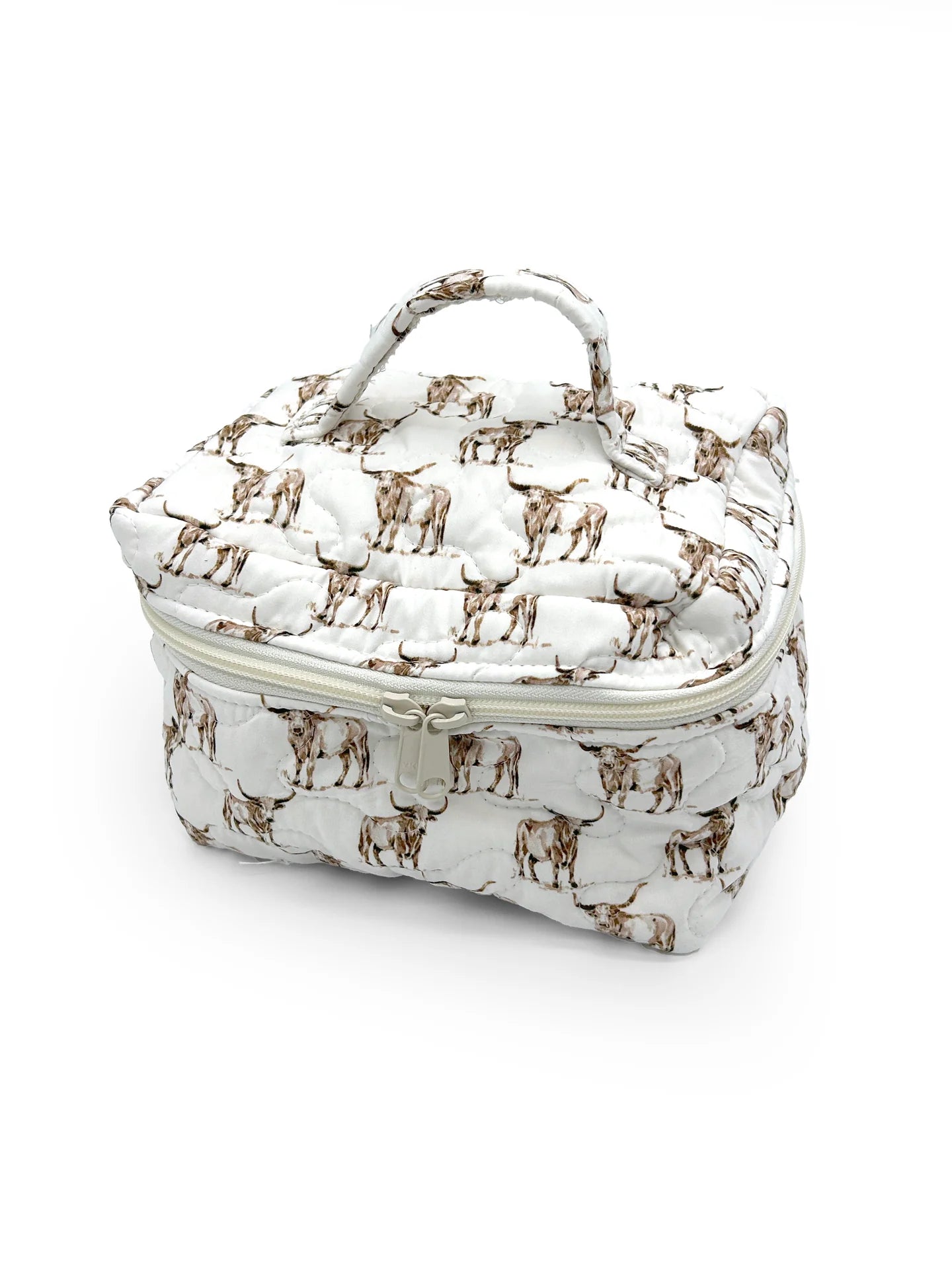 Longhorn Icon Brown Quilted Travel Case