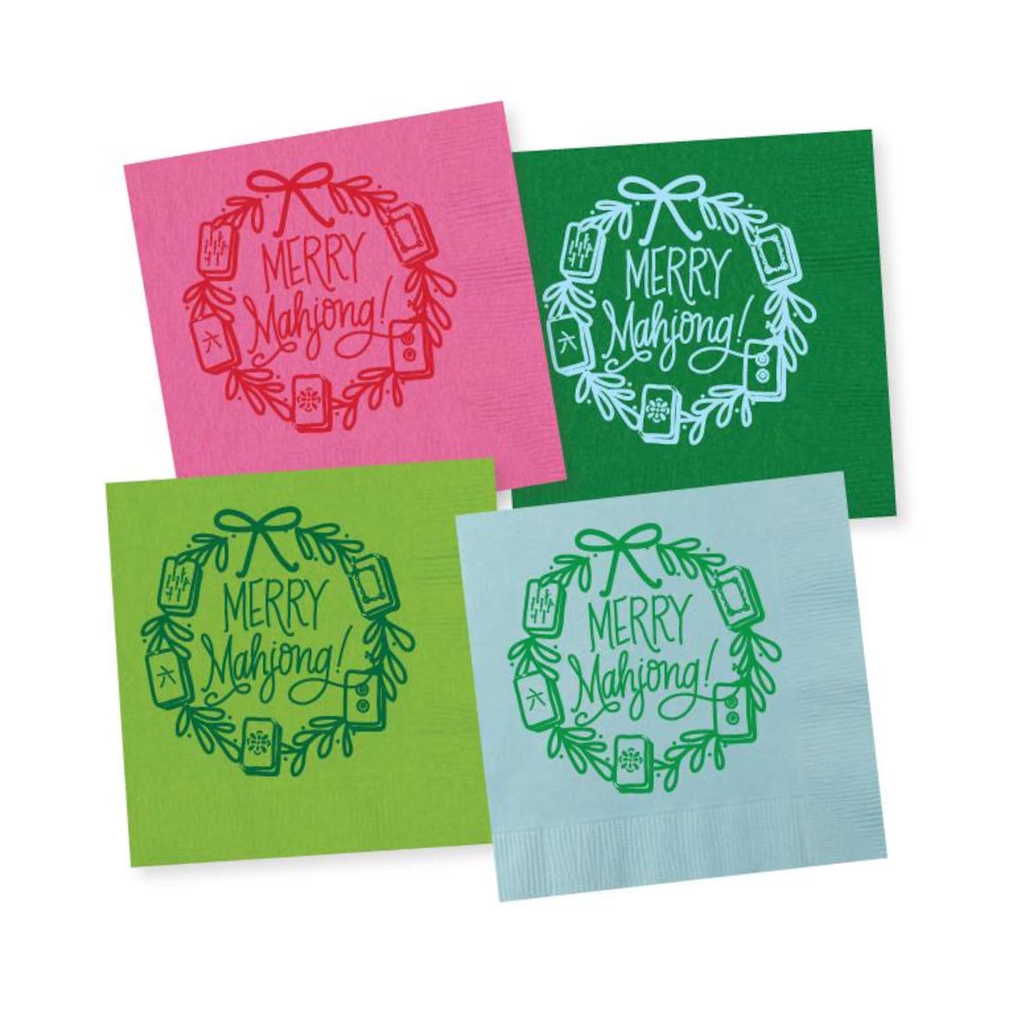 Merry Mahjong Cocktail Napkins
