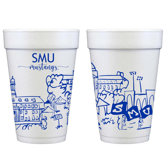 SMU Skyline Styrofoam Cups