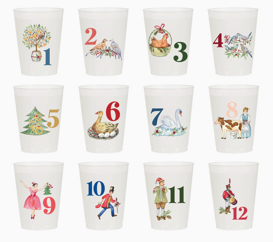 12 Days of Christmas Frosted Cups