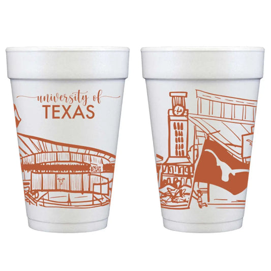 University of Texas Skyline Styrofoam Cups