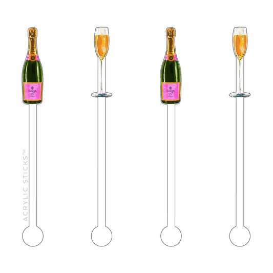 Champagne Toast Acrylic Stir Sticks Combo